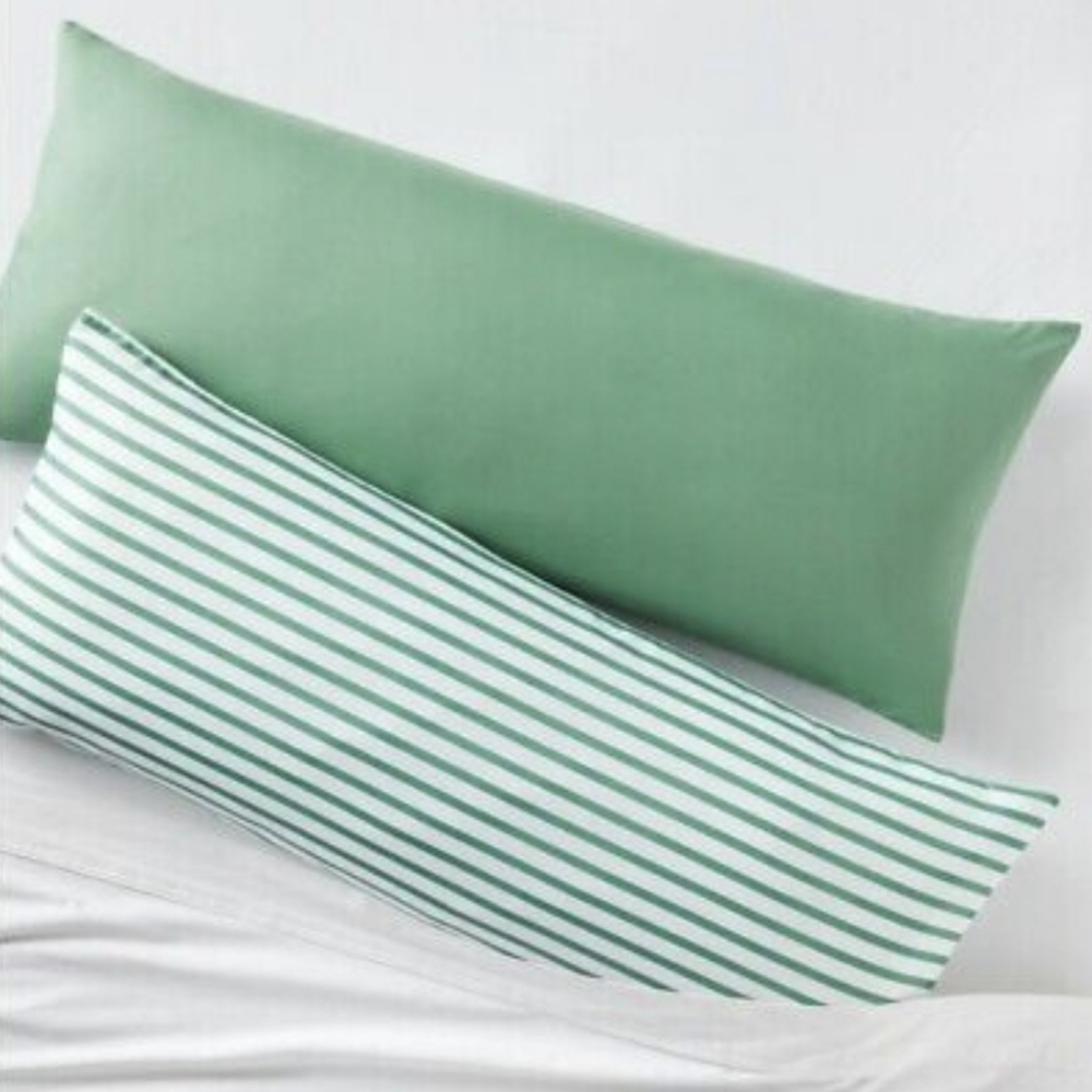 Microfiber Body Pillow Covers - Green & White Stripe - Room Essentials N…
